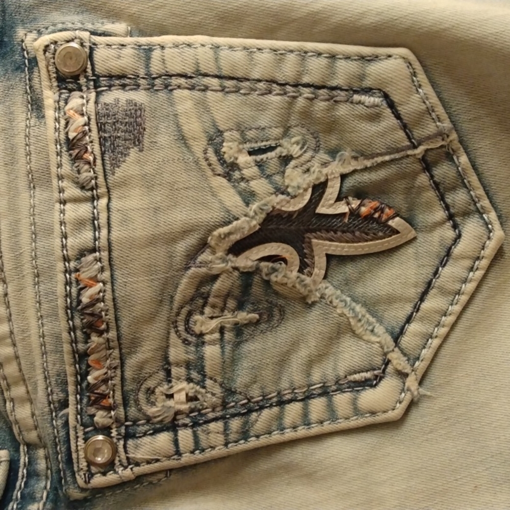 Rock Revival Light Blue Cropped Jeans Size 29 NWT - Picture 2 of 9